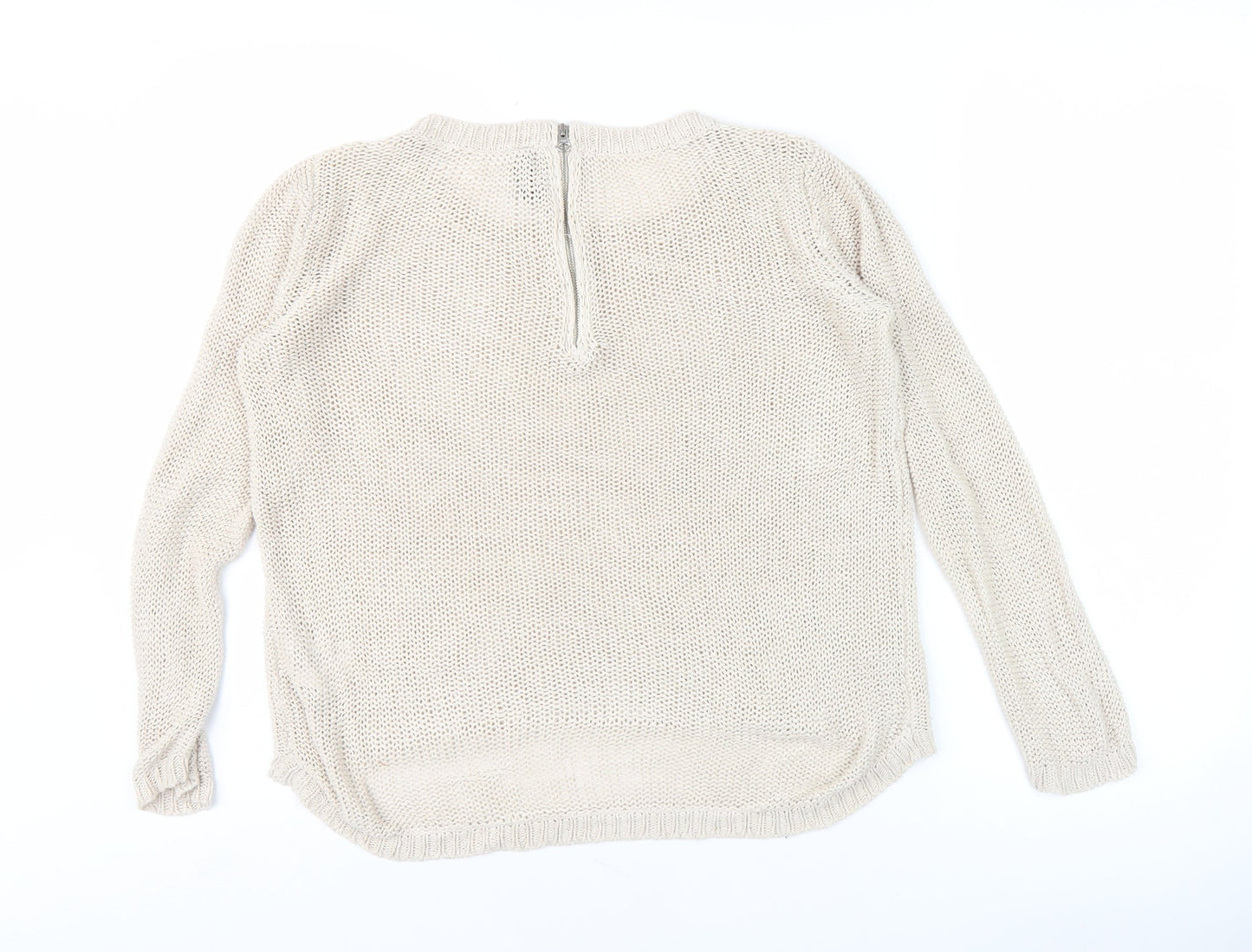 Divided Women's Beige Full Zip Jumper, S, Casual Elegance