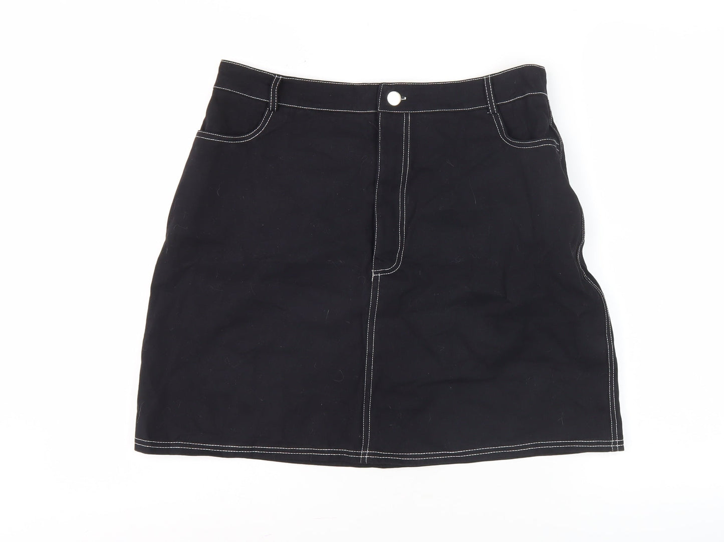 Romwe Women's Black L Pencil Skirt with Pockets