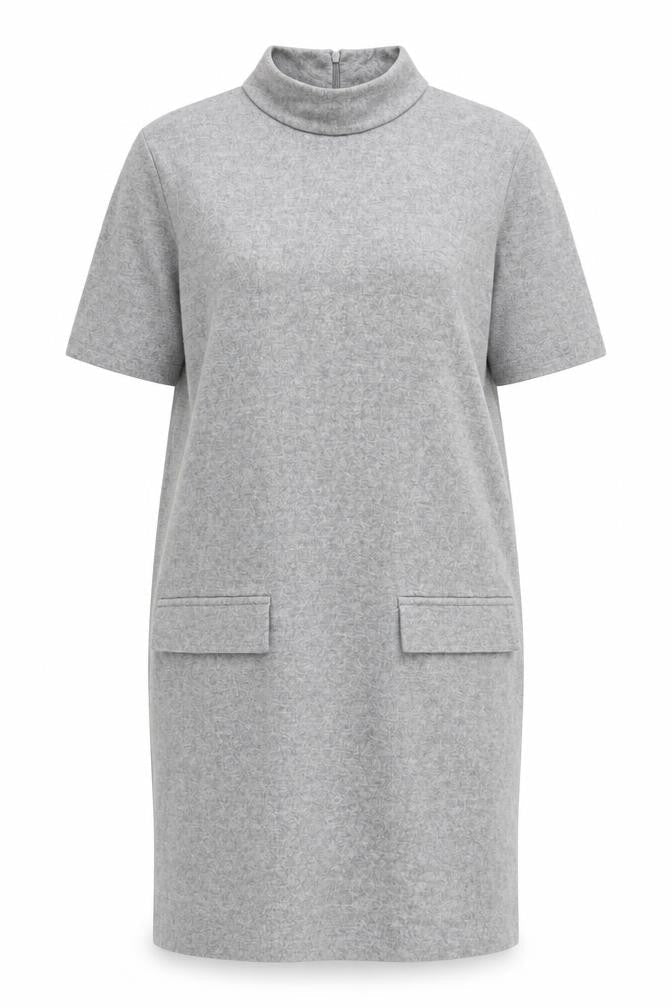 Zara Women's Grey High Neck Wool Dress XL