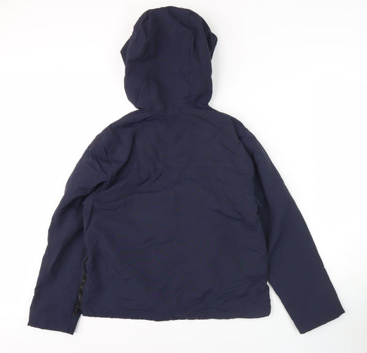 Zara Girls Blue Anorak Jacket, 13-14 Years, Hooded, Lined