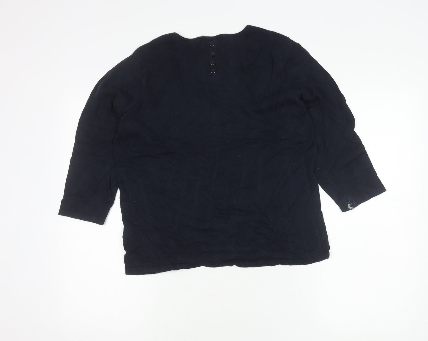 Next Women's Blue 3/4 Sleeve Knit Top Size 14