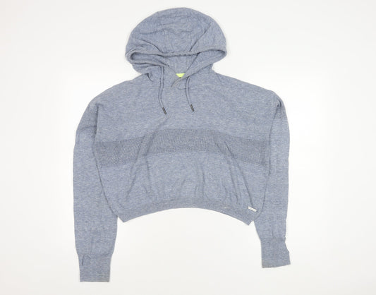 Sweaty Betty Women's Blue Cotton Knit Hoodie L