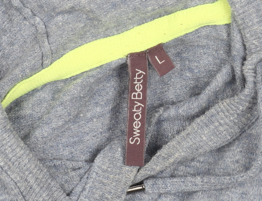 Sweaty Betty Women's Blue Cotton Knit Hoodie L