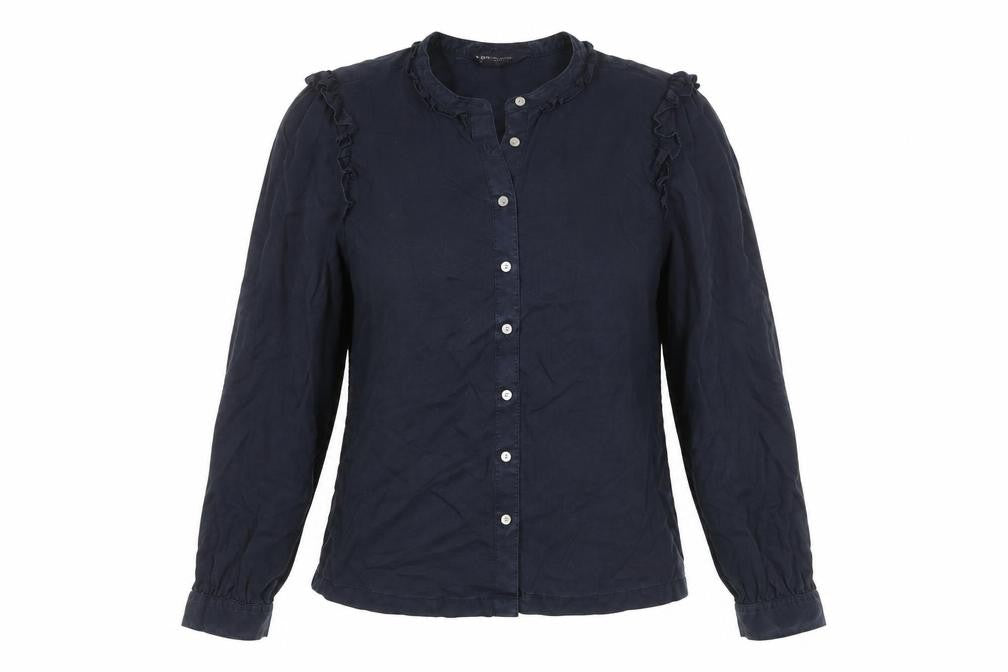 Marks and Spencer Women's Blue Button-Up Shirt Size 10