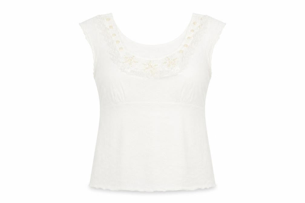 Front view of Marks & Spencer Women's White Tank Top, size 22