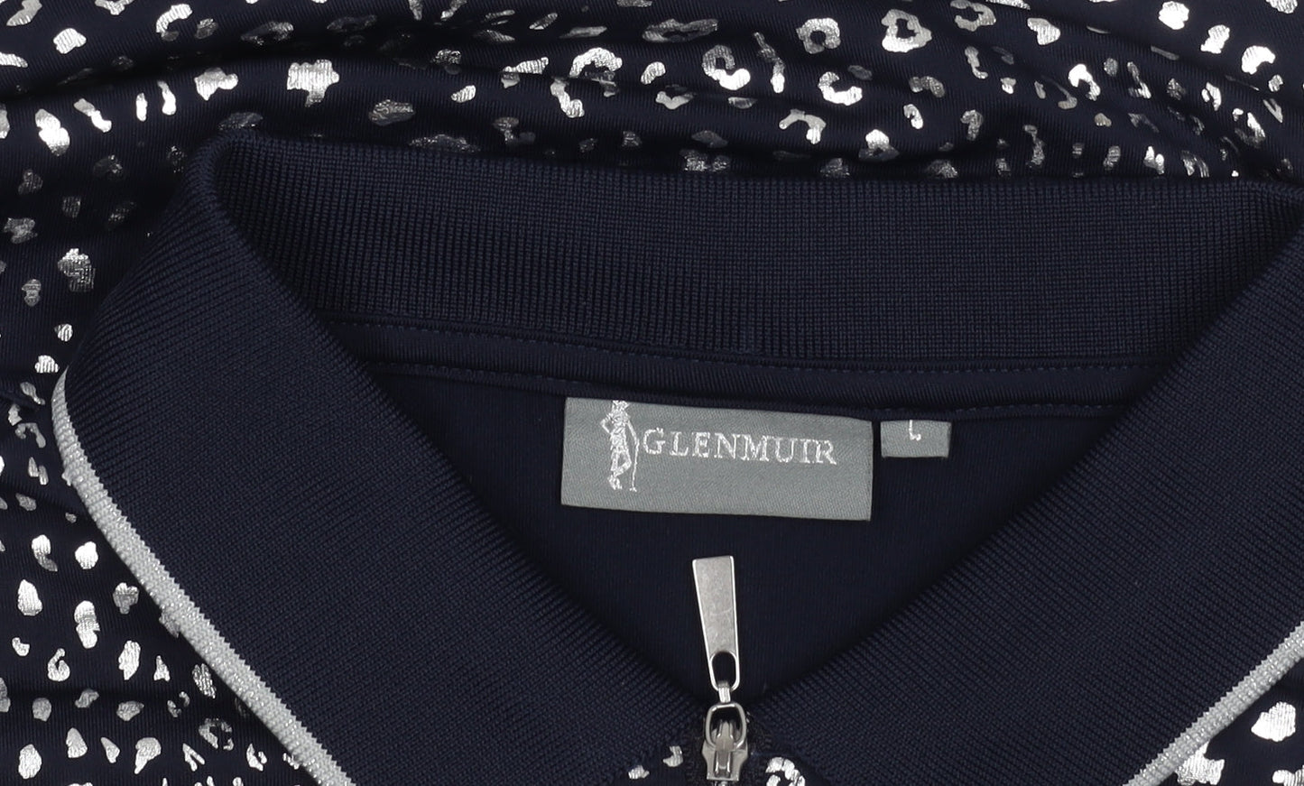 Glenmuir Women's Blue Animal Print Polo Shirt, Size L