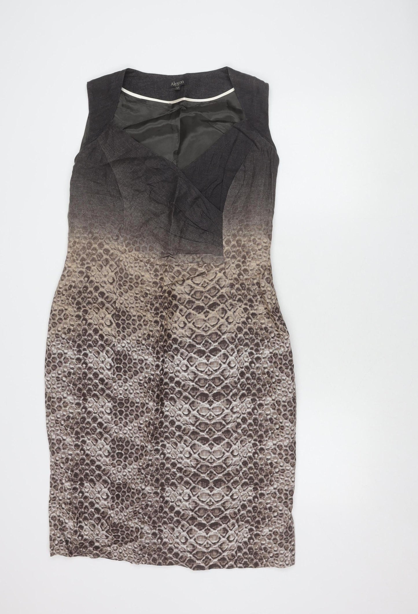 Alexon Women's Brown Animal Print Sleeveless Dress
