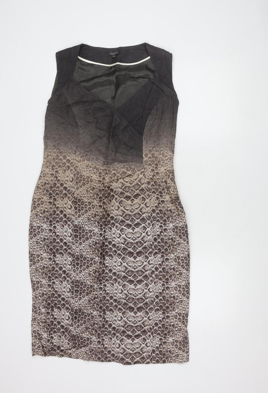Alexon Women's Brown Animal Print Sleeveless Dress