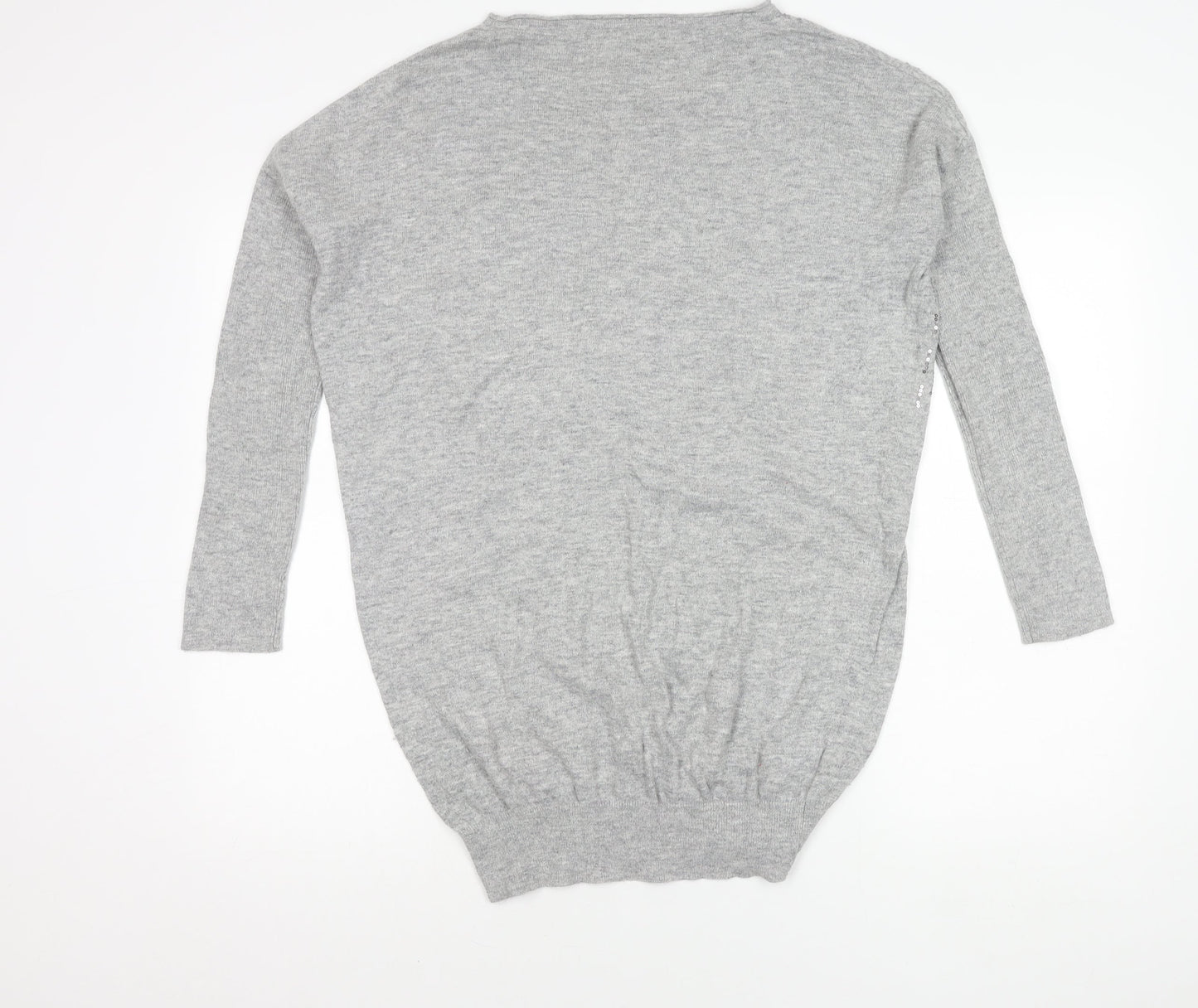 Next Women's Grey Sequin Jumper Size 10