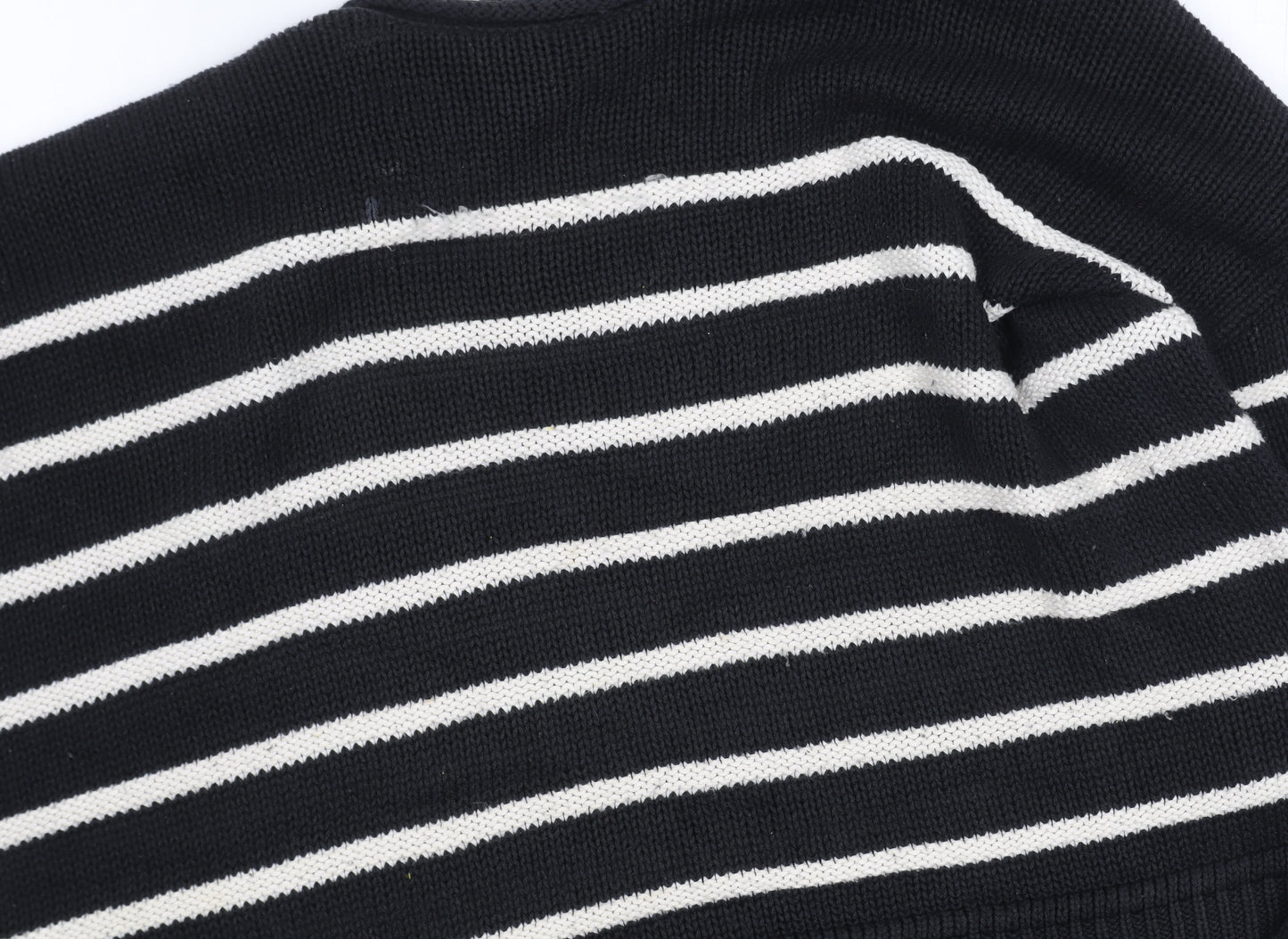 H&M Women's Black Striped Pullover Jumper, Size S
