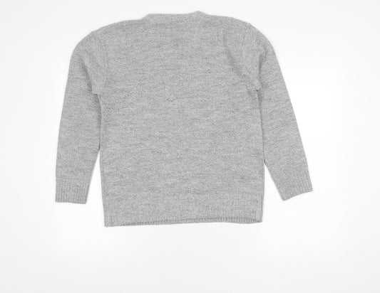 Pure & Natural Grey Cable-Knit Men's Pullover - M