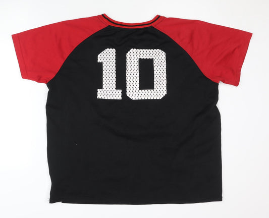 X-Mail Sport Boys Black Football Jersey T-Shirt Size 148