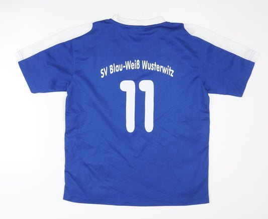Identic Boys Blue Football Jersey 12-13 Years V-Neck