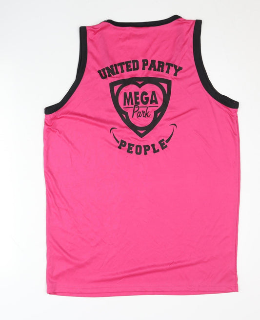 United Party People Men's Pink XL Polyester Tank