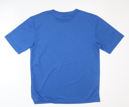 MSH Blue Men's Running T-Shirt, Medium, Graphic Print