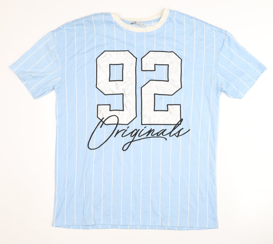 FB Sister Blue Unisex Striped Jersey T-Shirt, S