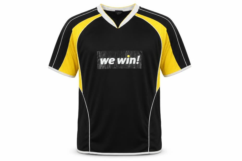 bwin Men's Black Football Jersey L