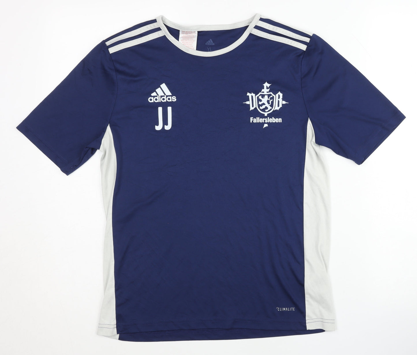 Adidas Boys Blue 13-14 Years T-Shirt Climalite Sports Top