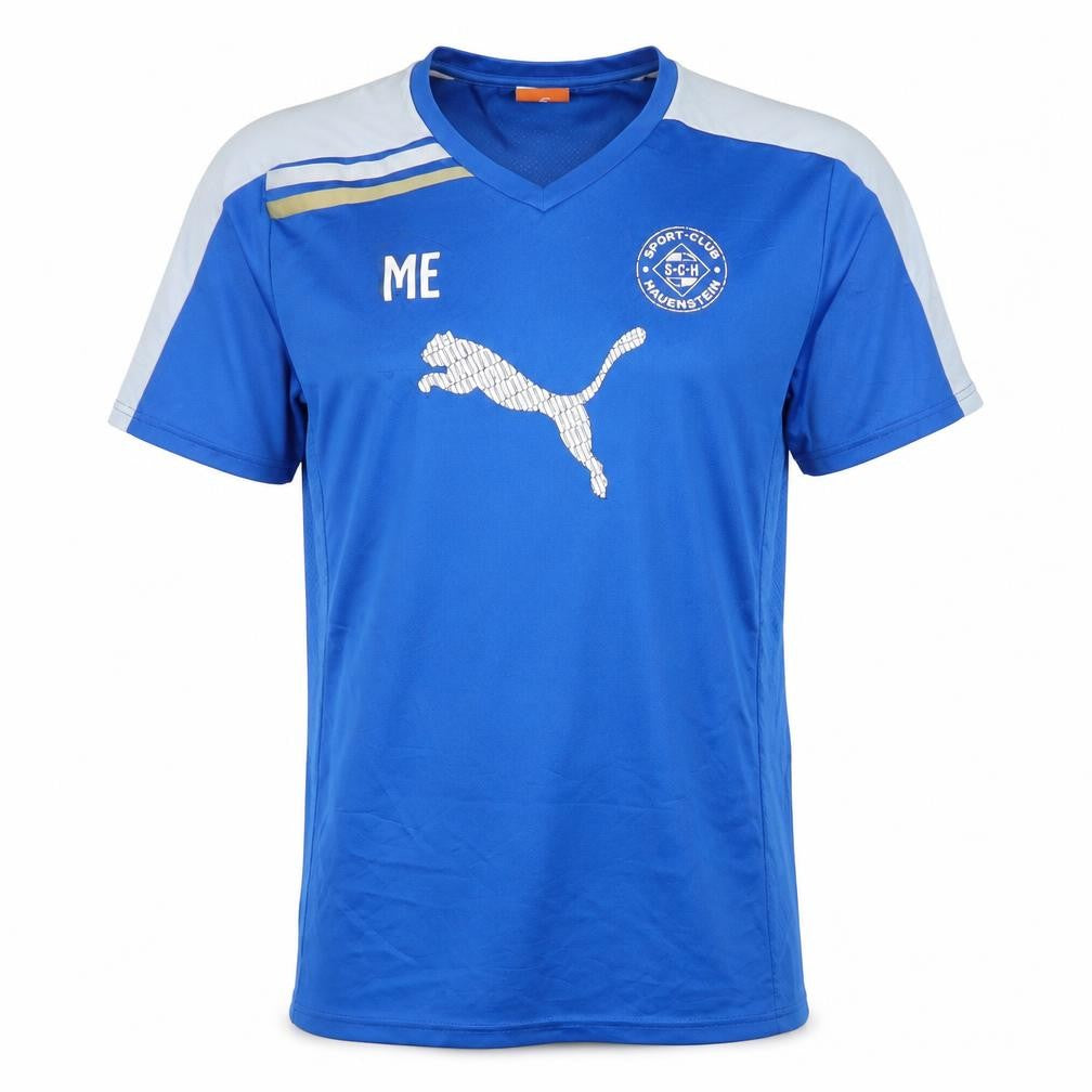 Front view of Puma Men's Blue Jersey T-Shirt L - Sporty Gym Wear