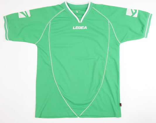 Legea Men's Green Jersey L Sports V-Neck