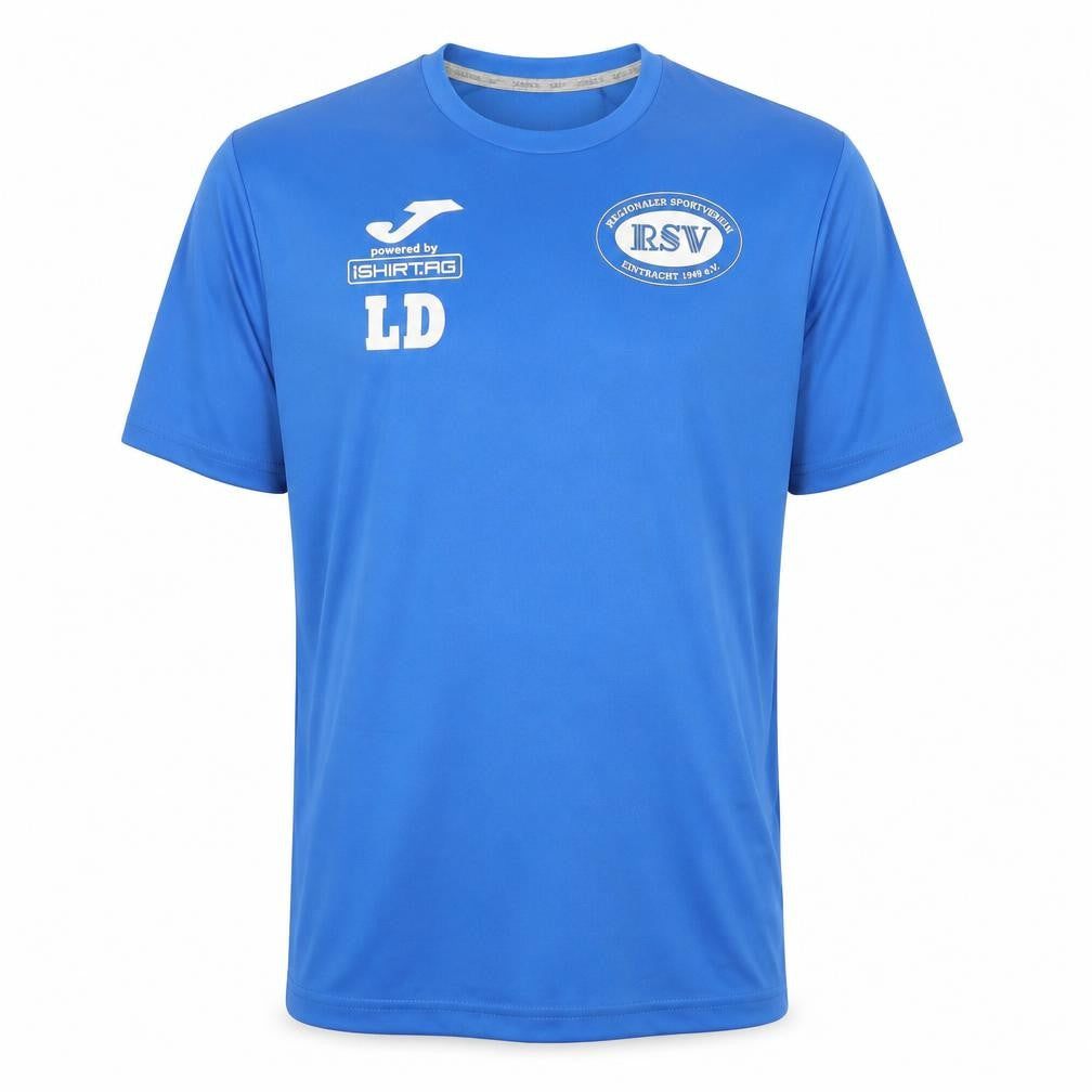Front view of Joma Men's Blue Gym T-Shirt, size S, Breathable