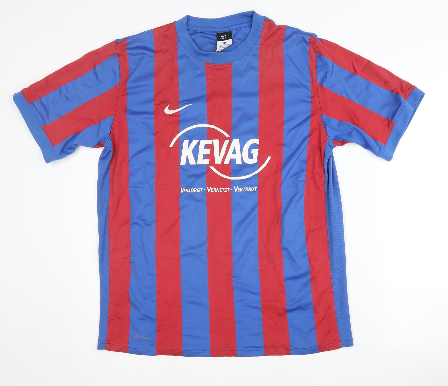 Nike Men's Red Blue Stripe Football Jersey L