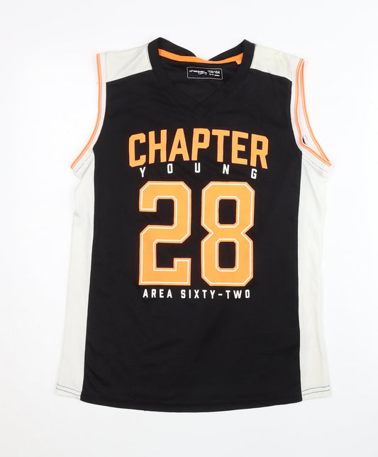 Chapter Young Boys Black Tank Top 12-14 Years Sleeveless Jersey