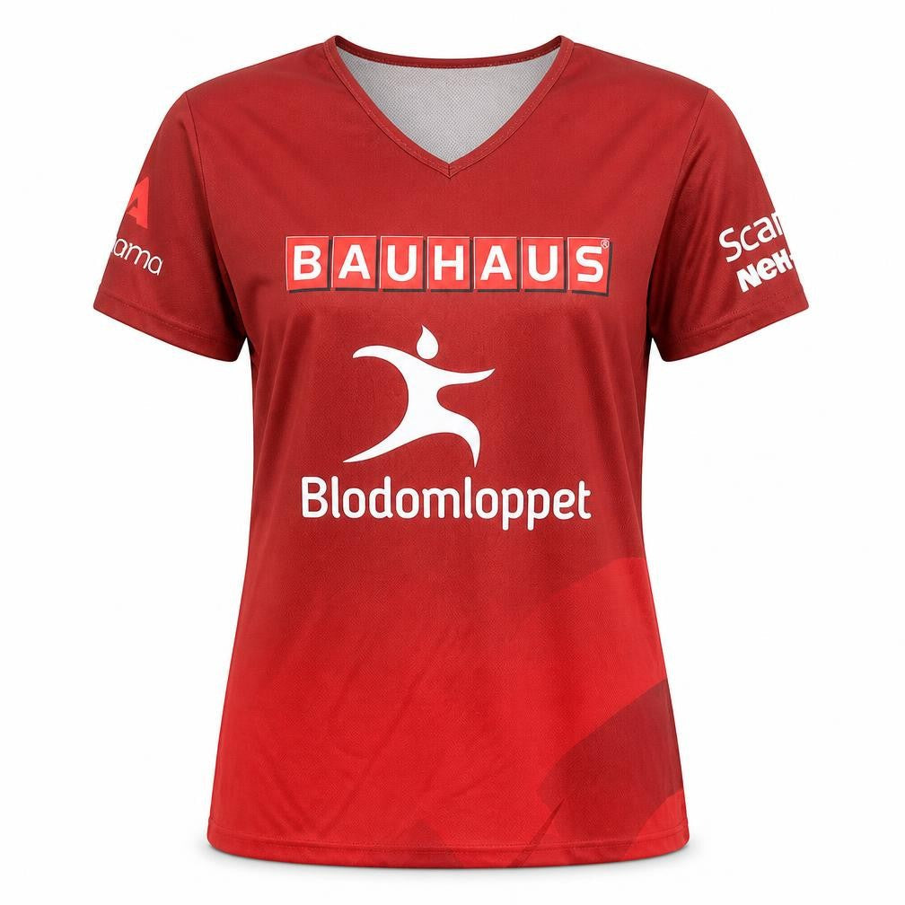 Front view of NEH.com Women's Red XL Running T-Shirt