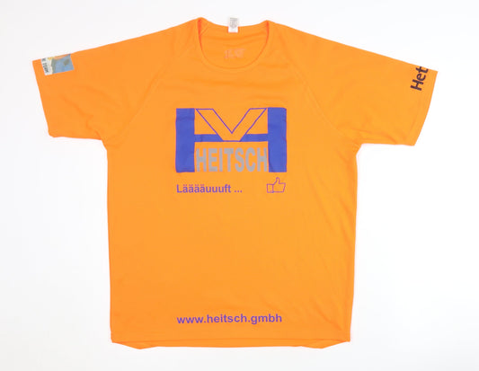 SOL'S Men's Orange T-Shirt L Activewear Jersey