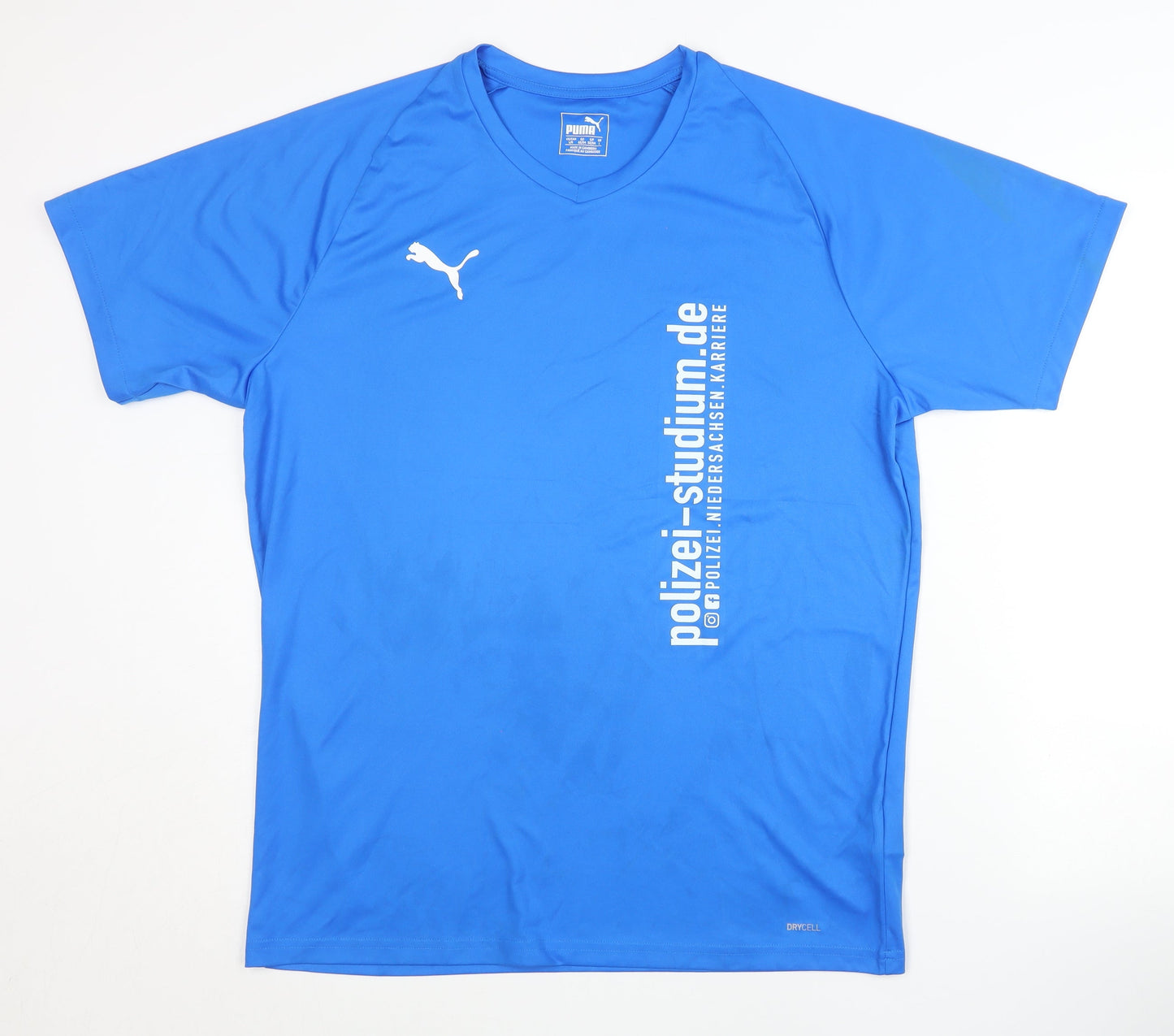 Puma Men's Blue T-Shirt, Size L, Moisture Wicking