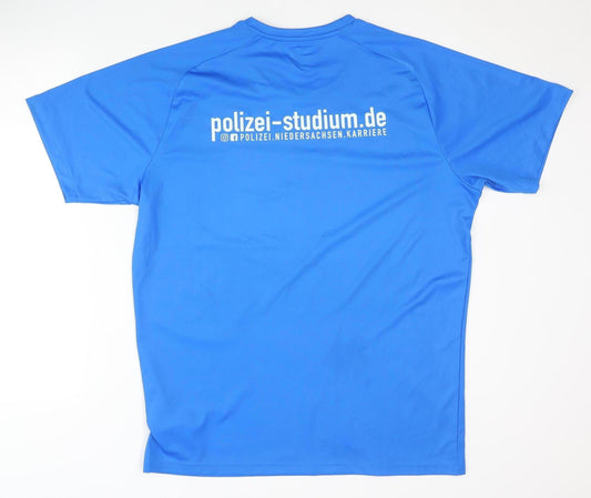 Puma Men's Blue T-Shirt, Size L, Moisture Wicking