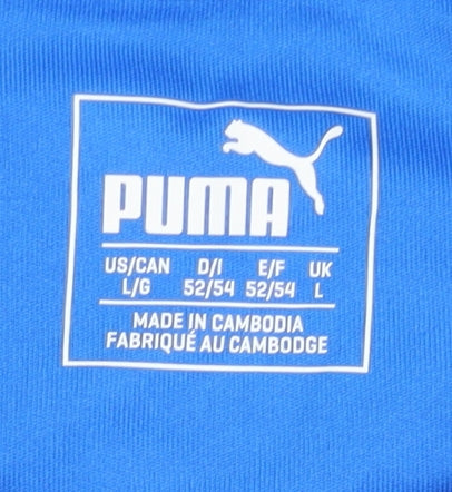 Puma Men's Blue T-Shirt, Size L, Moisture Wicking