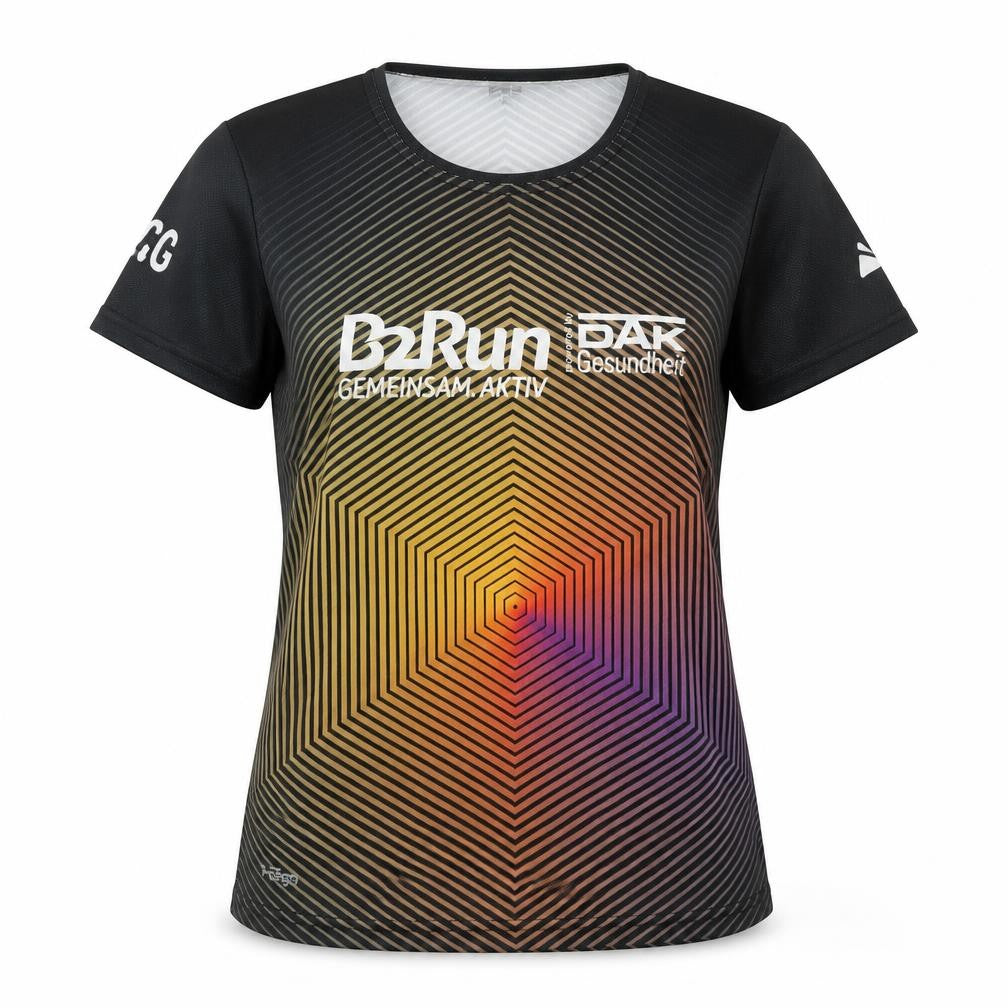 Front view of EE Women's Multicoloured Medium Running T-Shirt