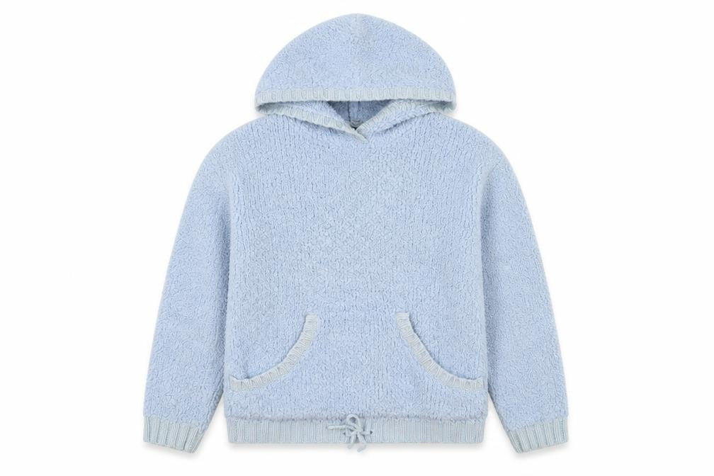 Gap Boys Blue Bouclé Hoodie, 2XL Pullover, Casual Wear