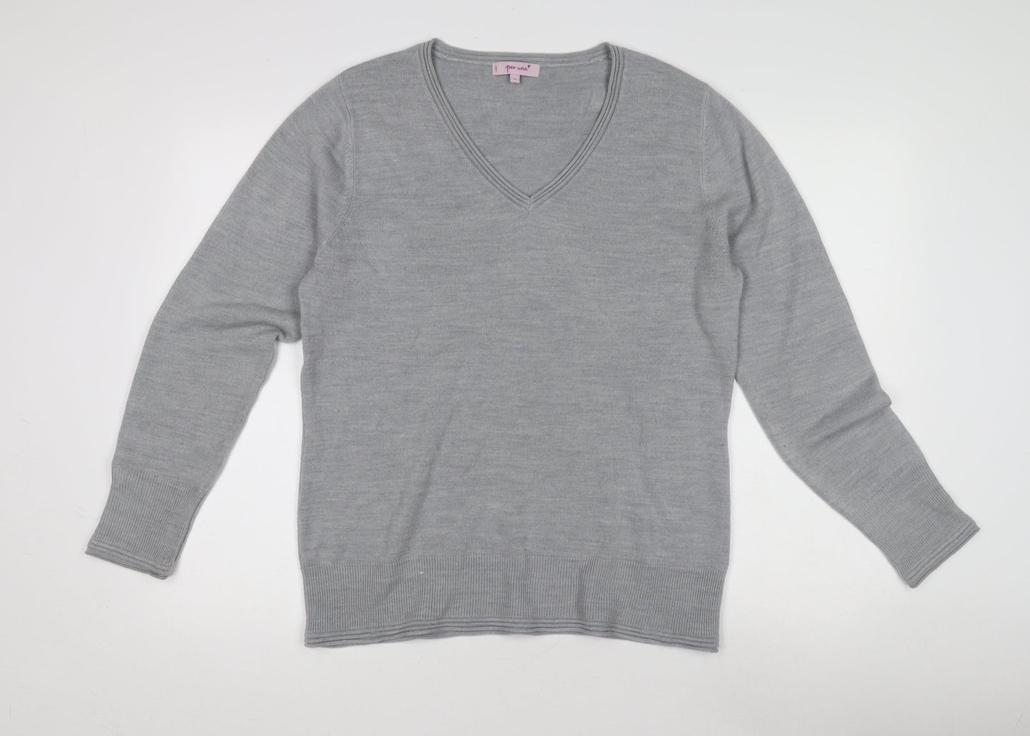 Marks and Spencer Women’s Silver V-Neck Pullover Jumper Size 18
