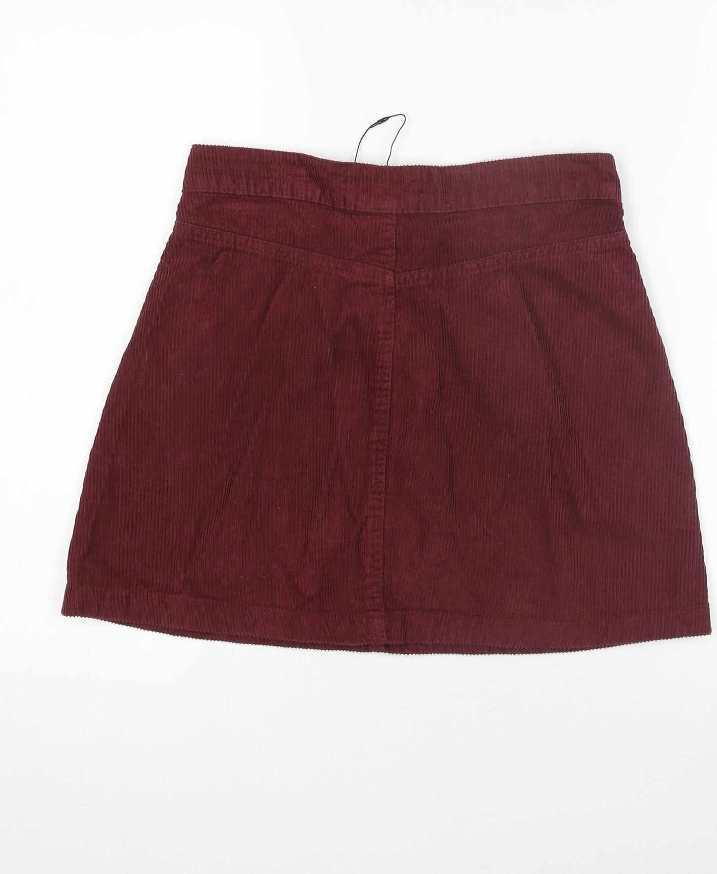 Denim Co. Women's Red Mini Skirt - Size 8 Corduroy