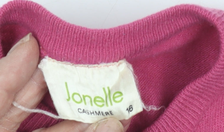 Jonelle Women's Pink Cashmere Cardigan Size 16