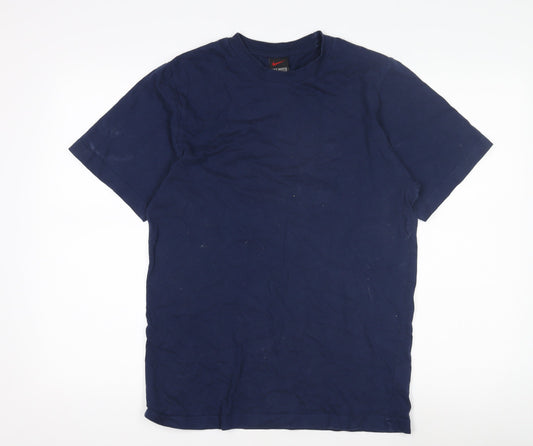 Nike Men's Blue Crew Neck T-Shirt, Size S, Cotton