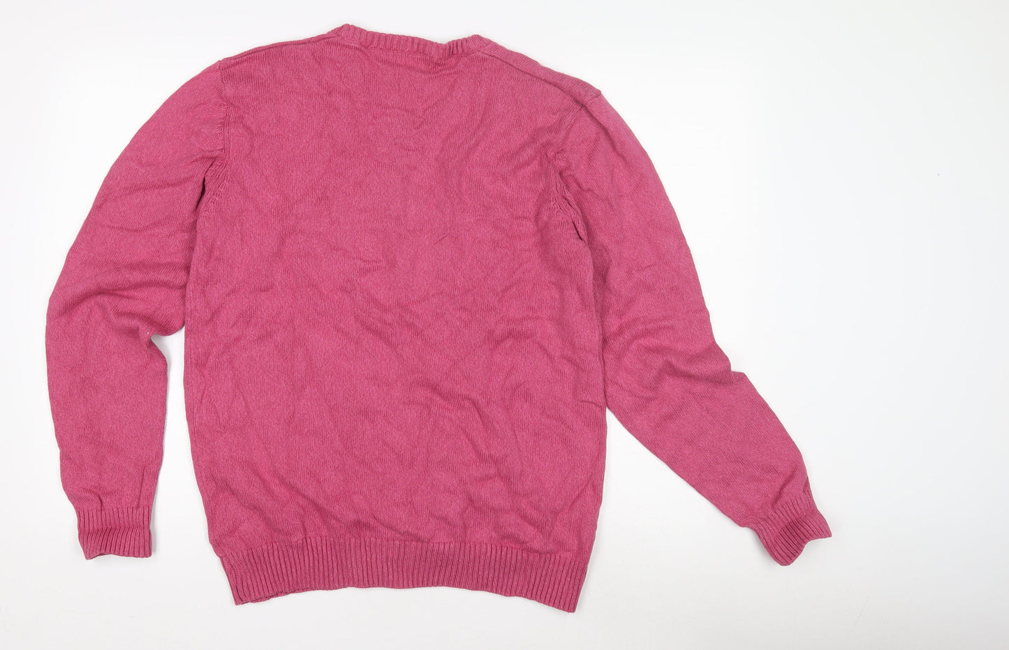 CAPSULE Pink Unisex V-Neck Pullover Jumper L