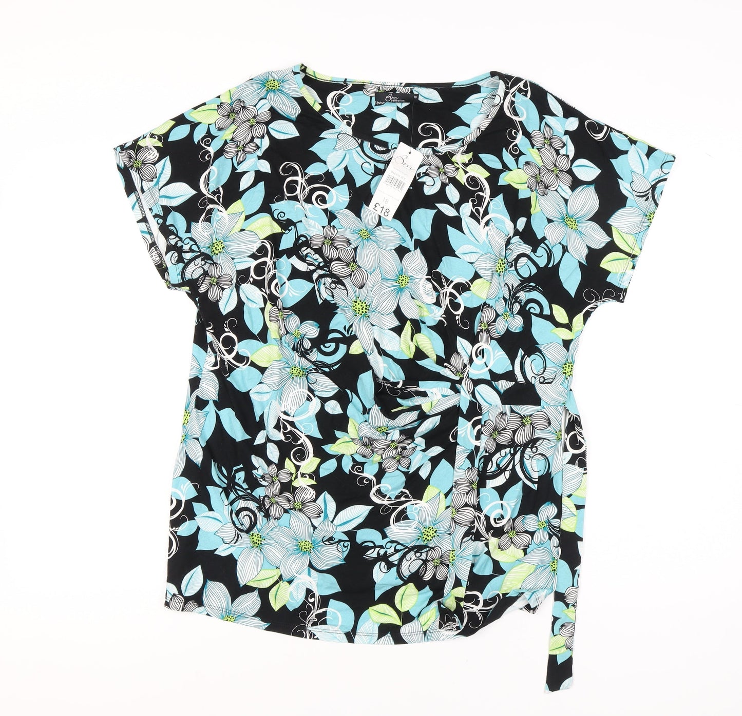 BM Collection Women's Multicoloured Floral V-Neck Tunic, Size 18