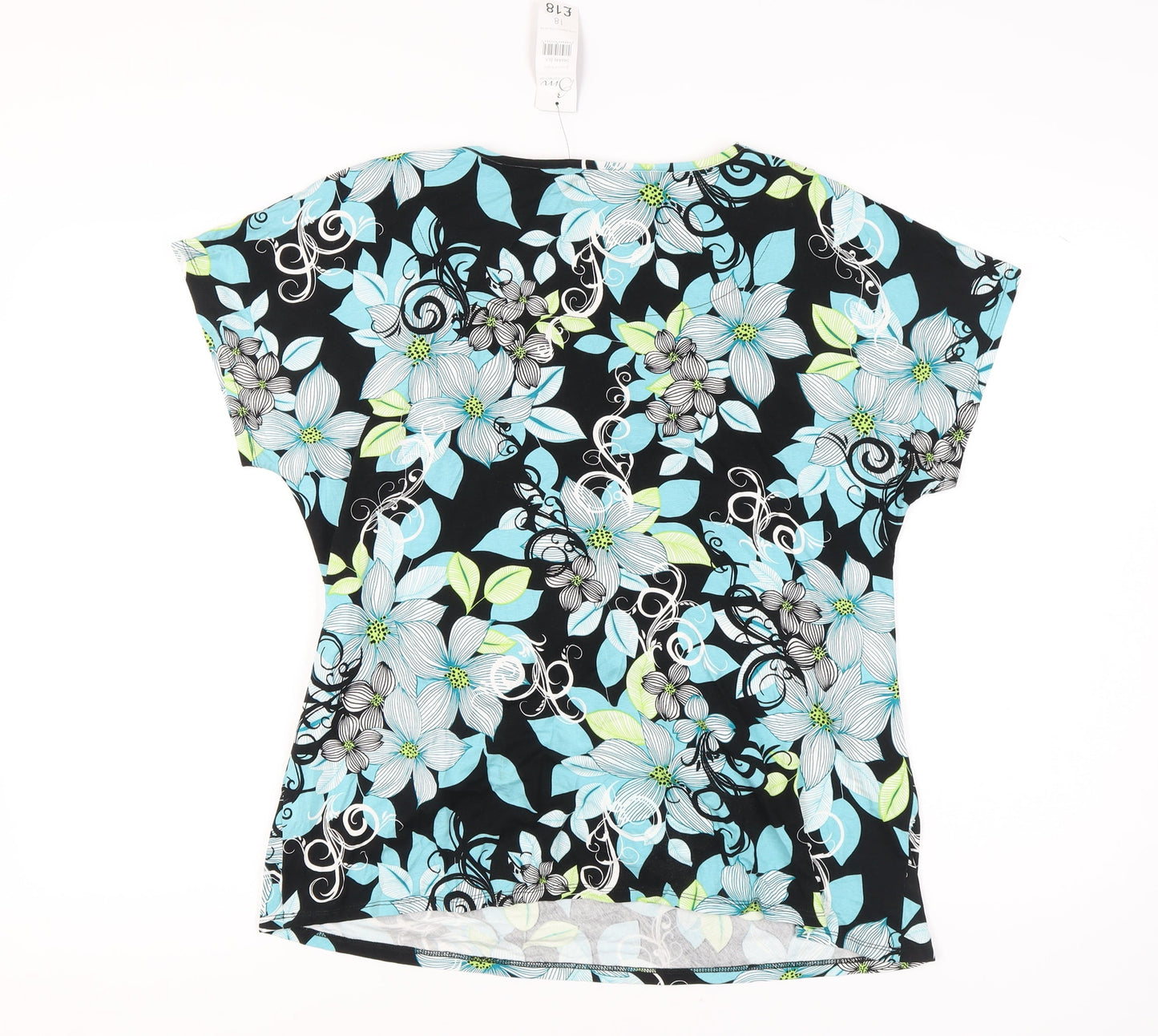 BM Collection Women's Multicoloured Floral V-Neck Tunic, Size 18