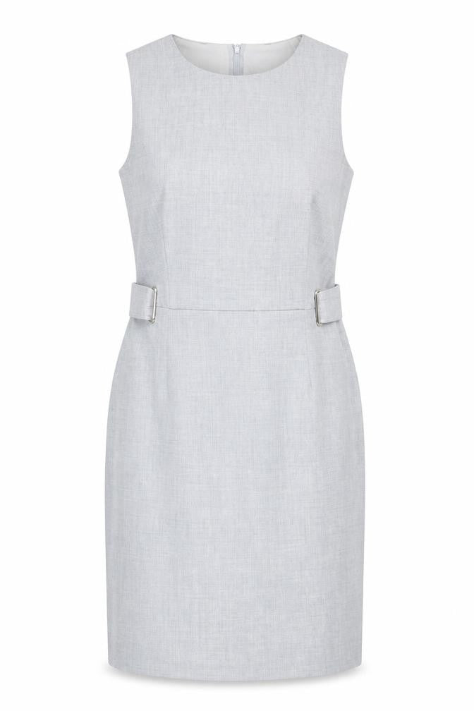 Front view of New Look Women's Grey Sleeveless Dress, size 10