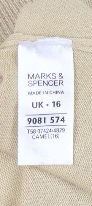 Marks and Spencer Women's Beige Pullover Jumper UK 16