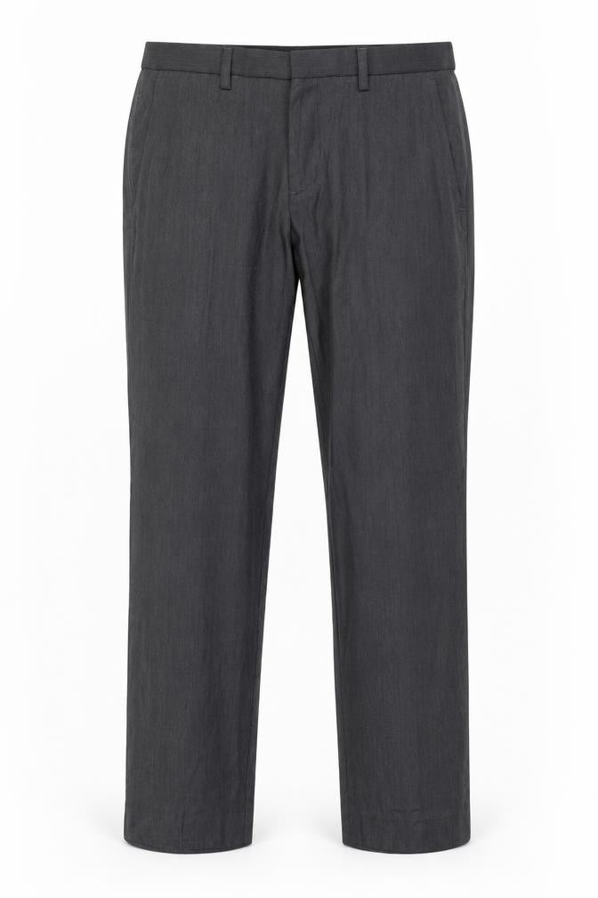Front view of Burton Menswear Grey Men's Dress Trousers, 32R