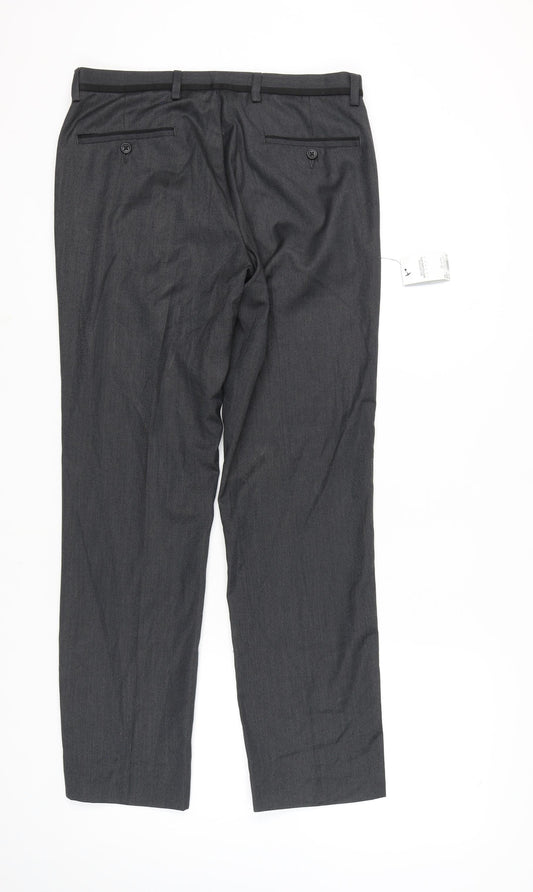 Burton Menswear Grey Men's Dress Trousers, 32R