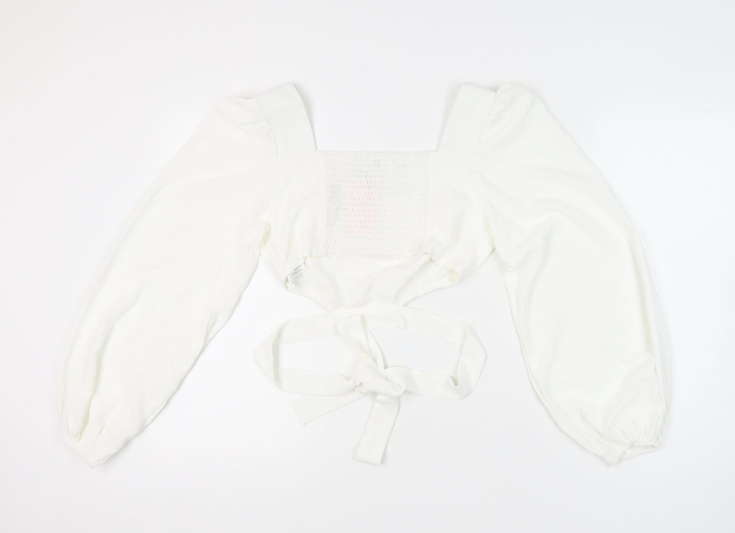 Missguided Women's White Wrap Blouse UK Size 14
