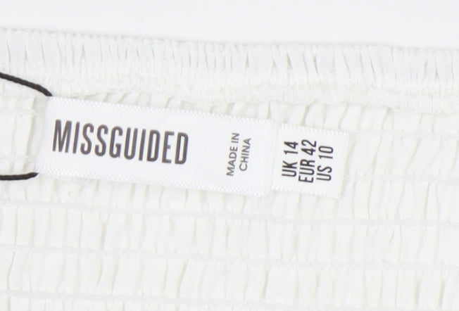Missguided Women's White Wrap Blouse UK Size 14