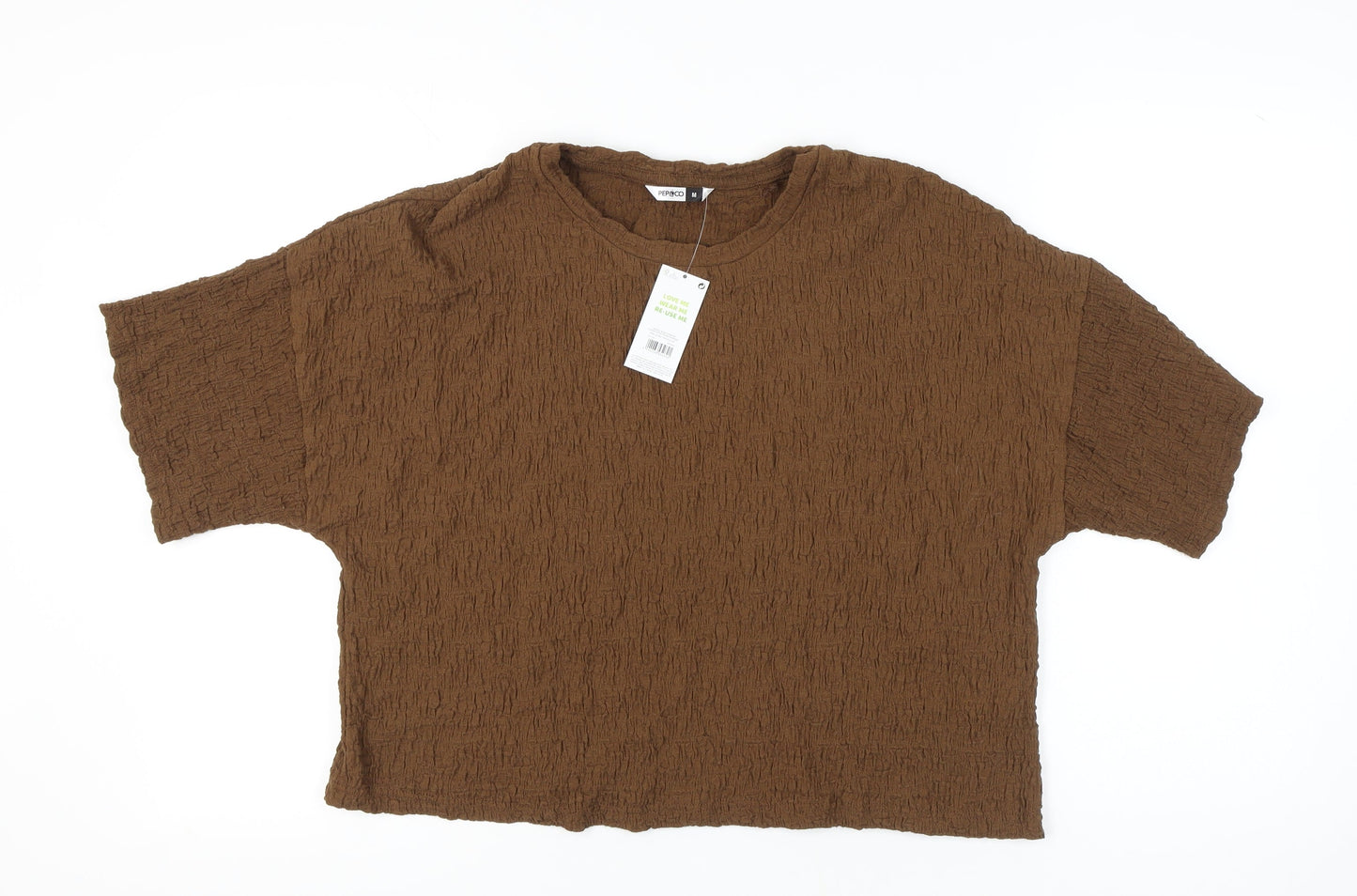 PEP&CO Women Brown Basic T-Shirt M