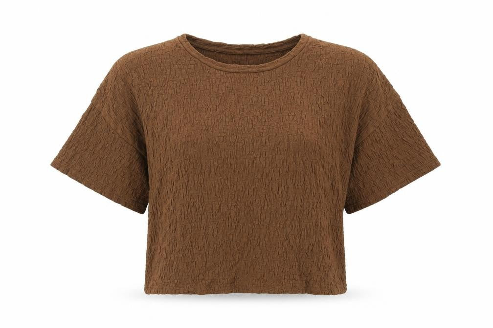 Front view of Pep&Co Women Brown Basic T-Shirt M