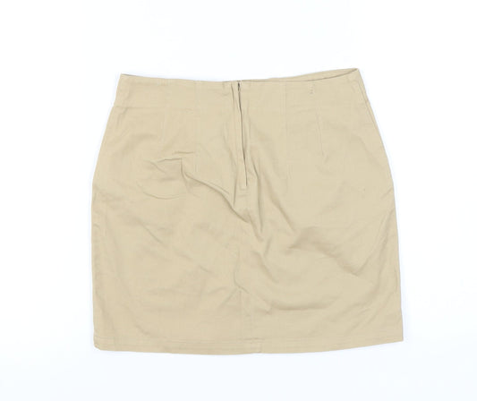 H&M Women's Beige Pencil Skirt, Size 10, Casual, Mid Rise